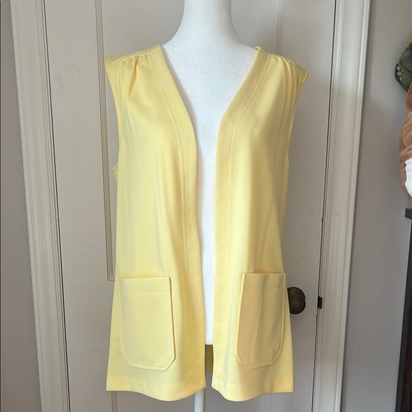 Vintage deadstock butter Yellow Vest Cricket Lane 70s 80s Cottagecore Retro mod - Picture 3 of 8
